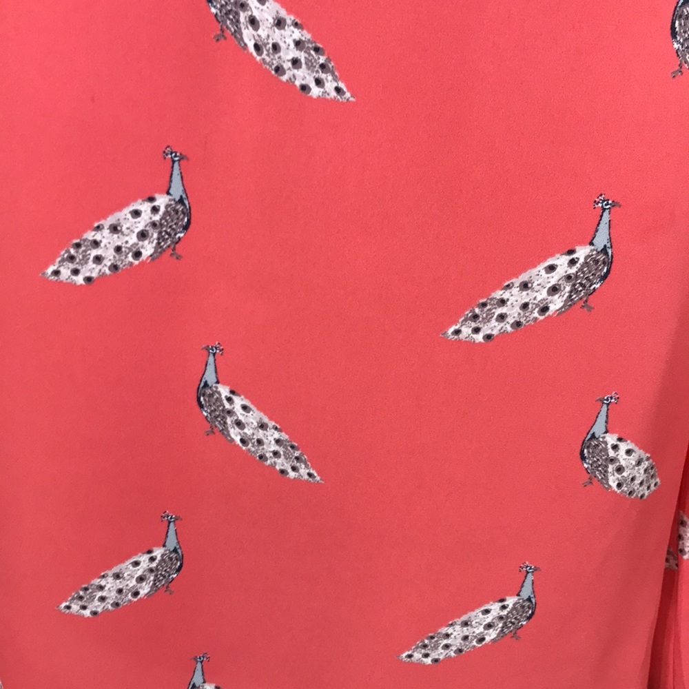 Ann Taylor 🌹 Stunning coral peacock Shirt top blouse tunic - Picture 7 of 8
